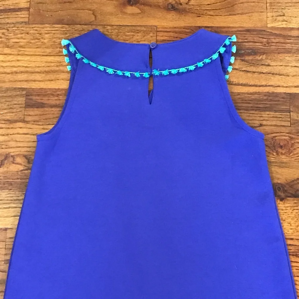 Girls Gymboree Blue & Teal Green Dress Size Medium 8 - 10 Cotton Polyester Spand